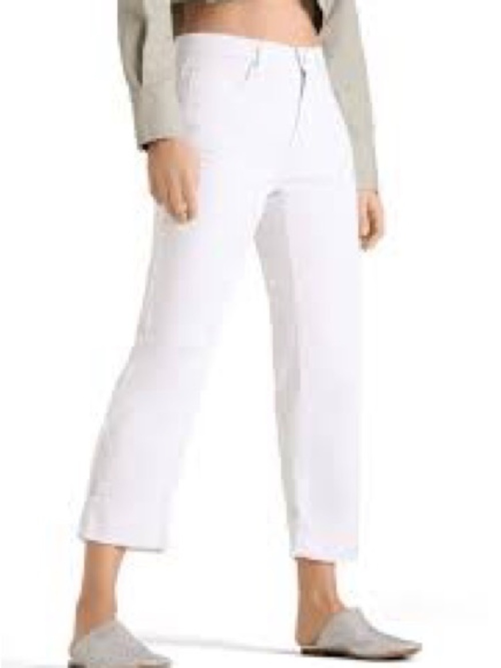 Riani Women's Size 10 USA Straight-Leg Ankle White Jeans